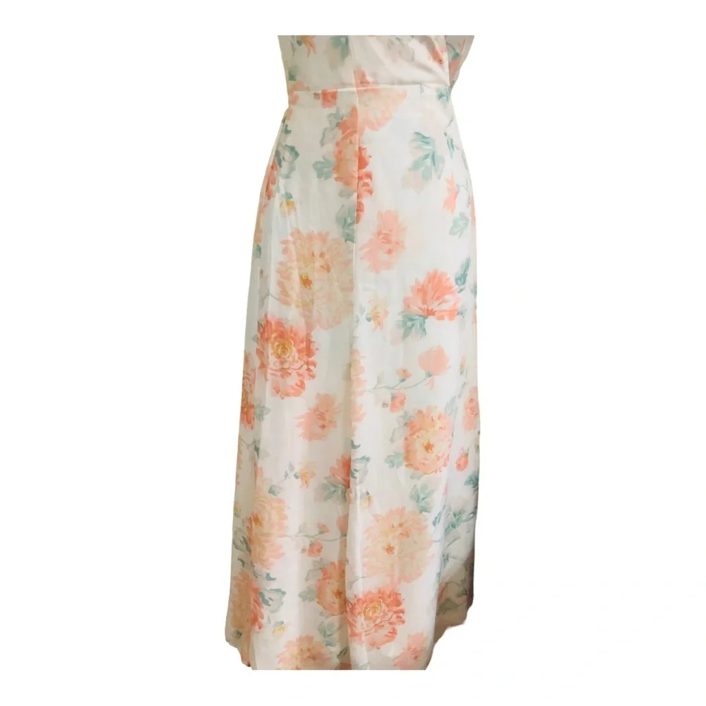 Abercrombie & Fitch white orange floral flutter sleeve wrap dress size small new